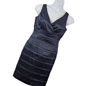 NWOT! AMERICAN LIVING, JCP! BLUE SATIN, GRADUATED "LAYERS" FORMAL DRESS! SZ 16